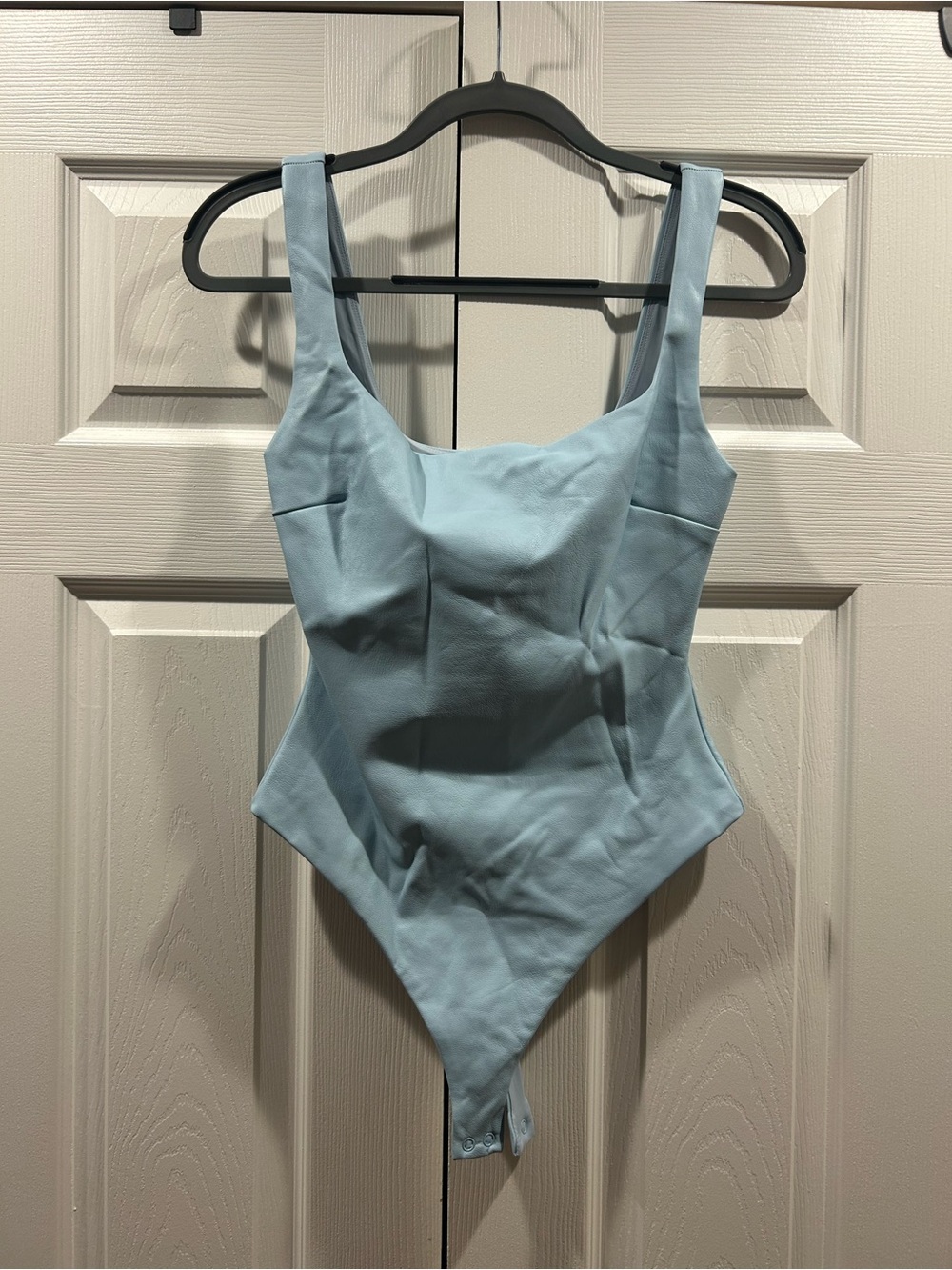 Blue Leather Bodysuit